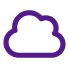 Rhythm Innovations Purple outline cloud icon, suggestive of cloud storage or cloud services